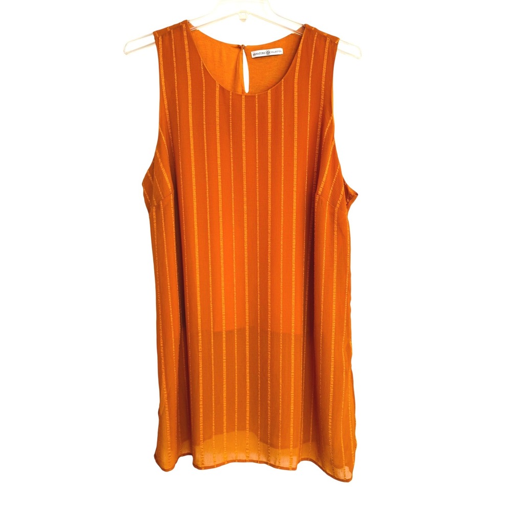 Signature Collection Striped Sleeveless Tunic Top Plus Size 1X/1T